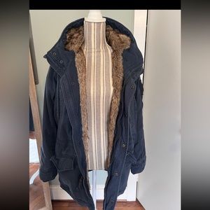 Hollister Faux Fur Lined Coat Sz S
